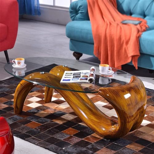 Oval Glass Coffee Table for Living Room Modern Center Table a7