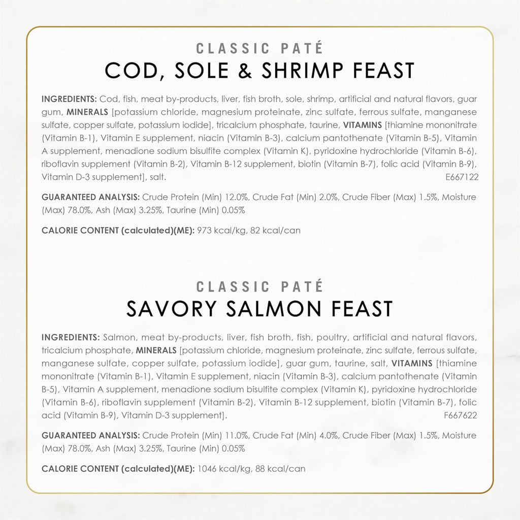 Seafood Pate Wet Cat Food Variety Pack 3 oz Cans a7