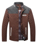 HYPESTFIT Men's Diamond Quilted Puffer Down Jacket Lightweight Business Casual Button Down Shirts