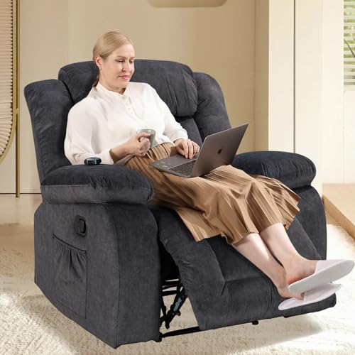 Recliner Chair with 360 Degree Swivel, Khaki a7