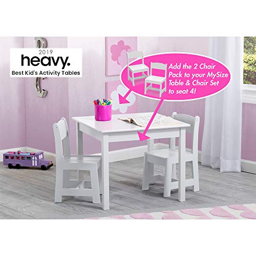 Kids Wood Table and Chair Set with Toy Organizer, Grey Blue a7