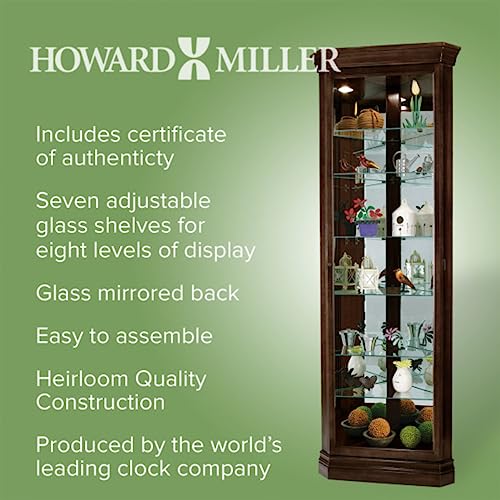 Curio Cabinet Espresso Finish with Six Glass Shelves a7