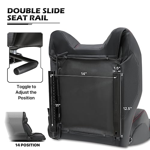 Racing Seat with Adjustable Lock Slide Red a7