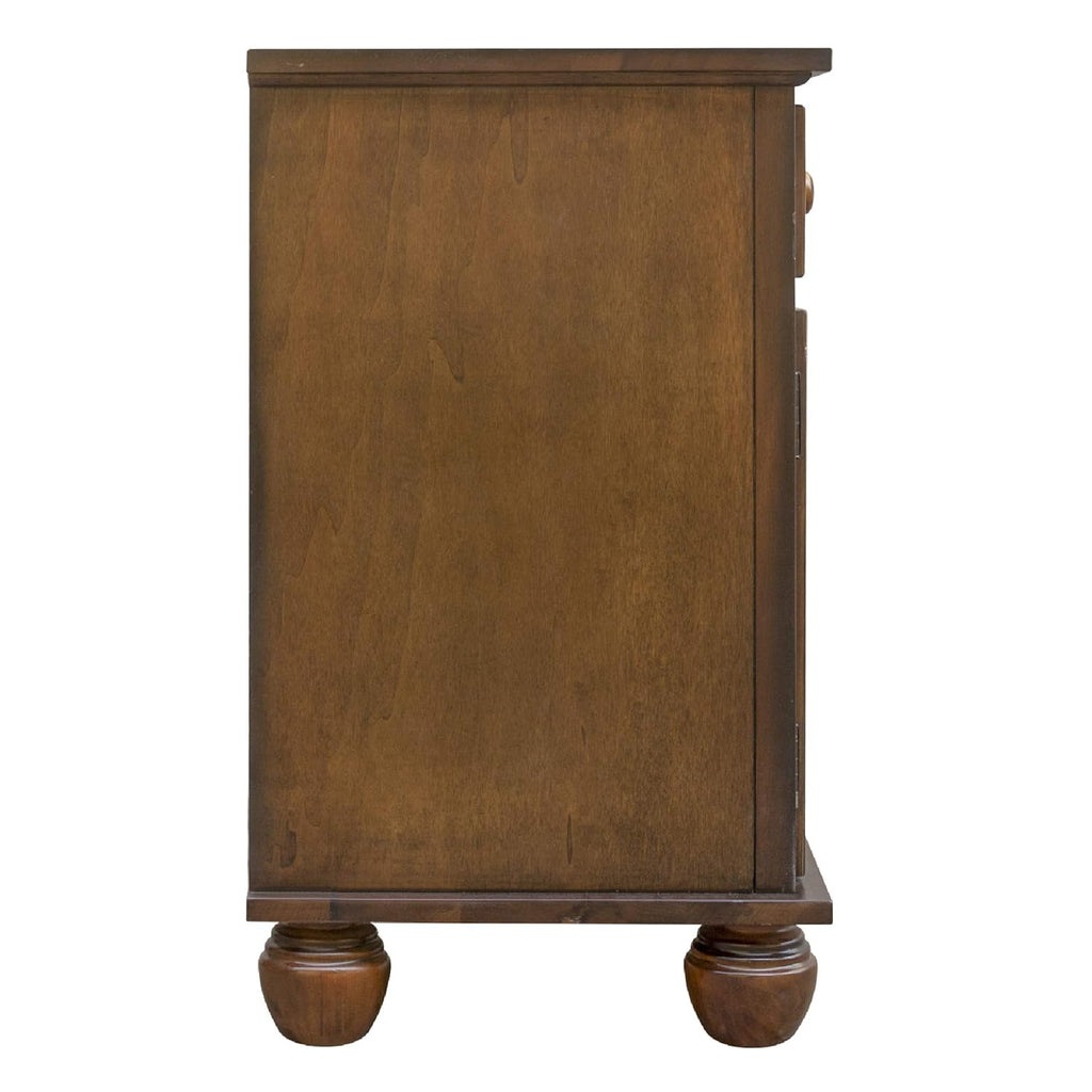 Tropical Walnut Nightstand with Felt Lined Drawer and Shelf k7p