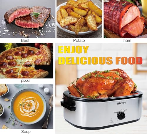 Electric Roaster Oven 22Qt with Glass Lid and Removable Pan a7