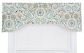 Ellis Curtain Paisley Prism Jacobean Floral Print Lined Arched Valance, 50 by 17-Inch, Latte