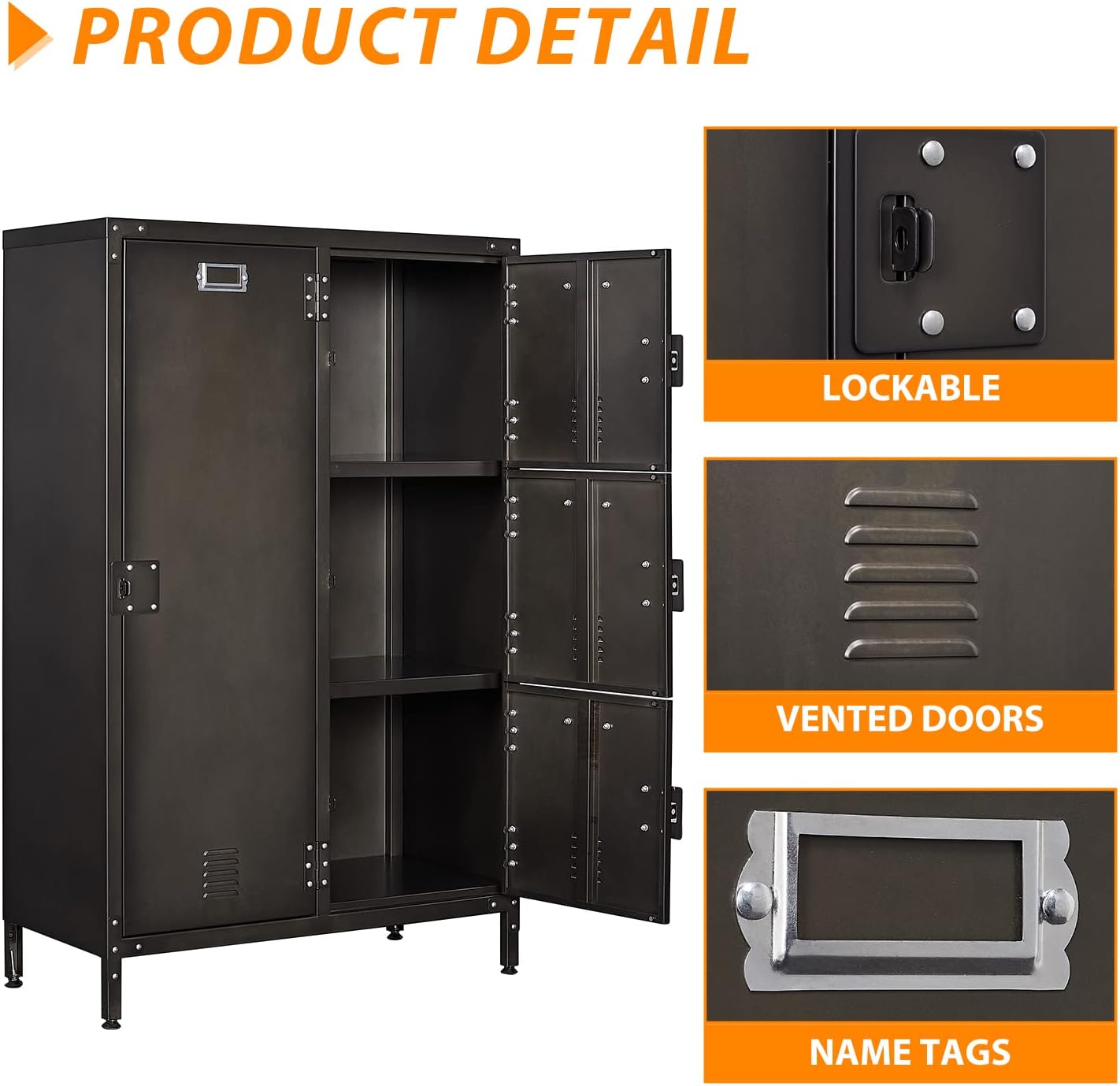 Metal Locker Storage Cabinet 4 Door Steel Wardrobe k7