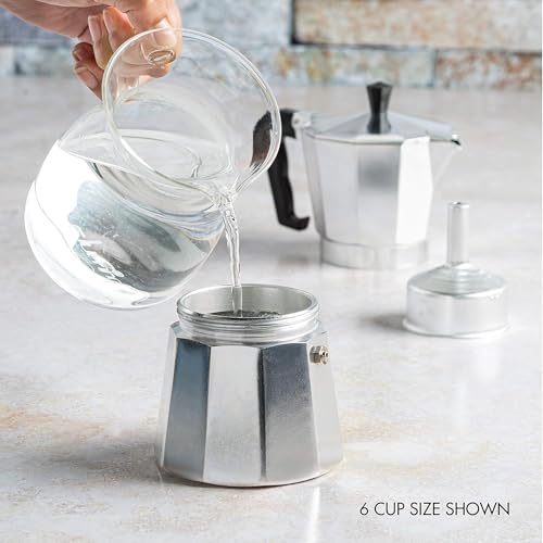 Moka Pot Stovetop Espresso Maker 3 Cup Silver a7