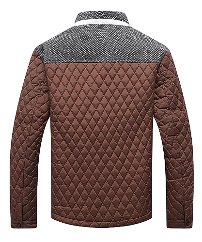 Men Diamond Quilted Puffer Jacket Lightweight Casual a7