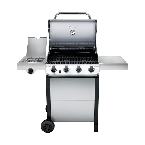 Stainless Steel 4-Burner Propane Gas Grill with Side Burner a7k