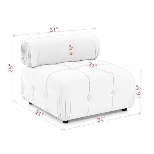 Modular Cloud Sofa Sectional Teddy Fabric Beige k7p