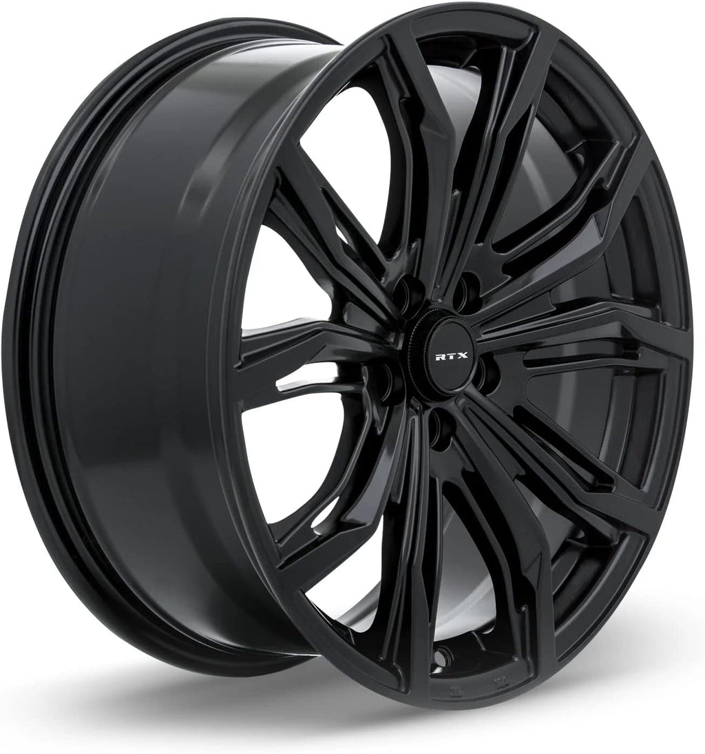 RTX Black Widow Custom Wheel 19x8.5 40 Offset 5x112 66.6mm Satin Black Rim a7