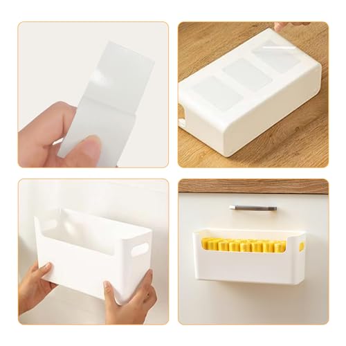 Cabinet Door Organizer Storage 2 Pack, No Drilling Plastic Container a7