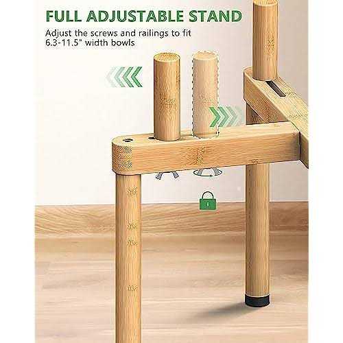 Adjustable Elevated Dog Food Stand for Wide Bowls k7m