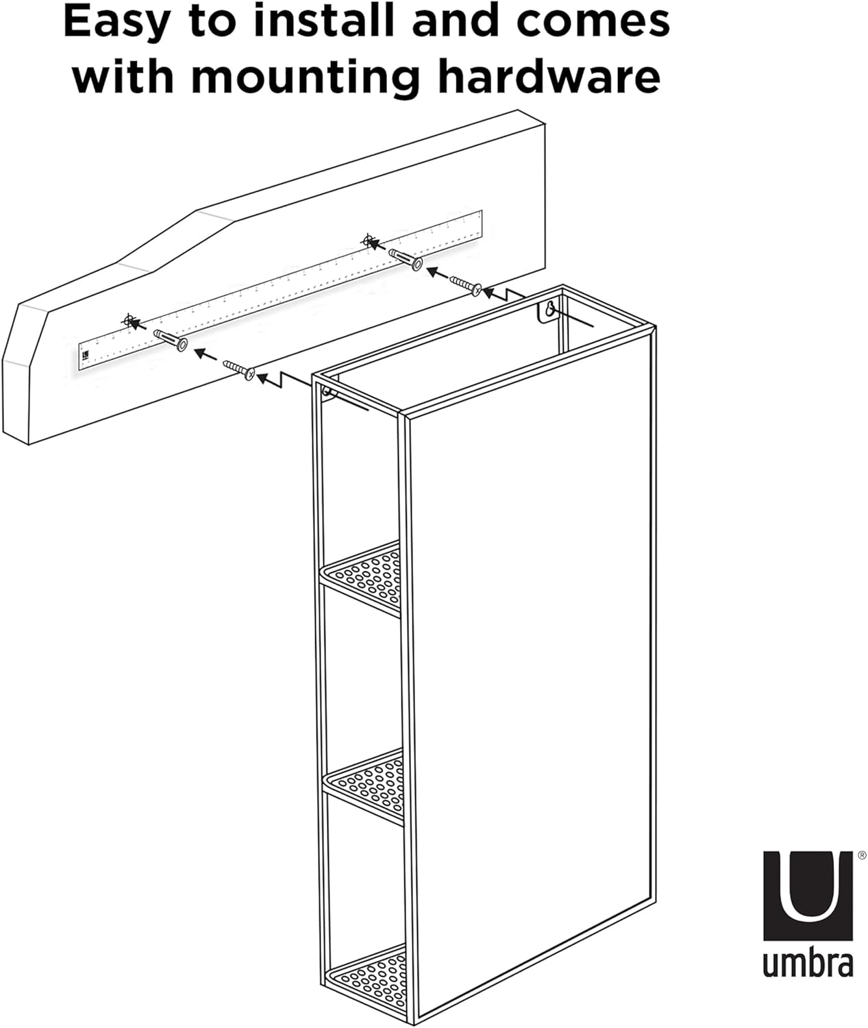 Black Metal Bathroom Mirror Cabinet 3 Shelves k7