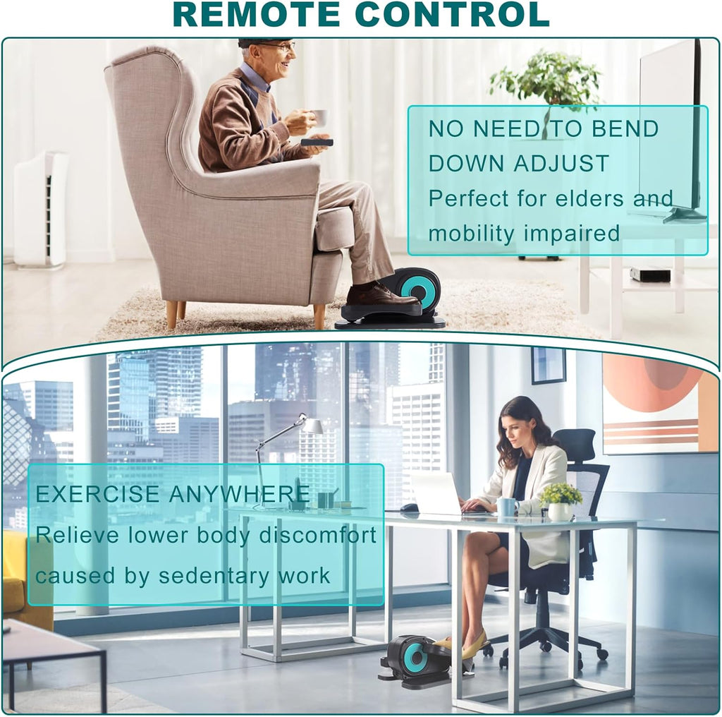 Under Desk Electric Pedal Exerciser with Remote Control and 5 Speeds a7