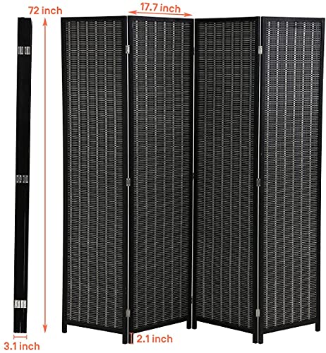 Room Divider 6 Panel Folding Screen Partition Black k7