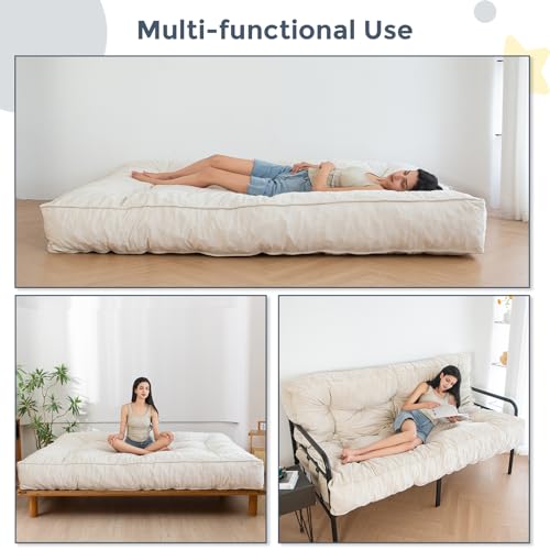 Velvet Futon Mattress Full Size Beige k7m