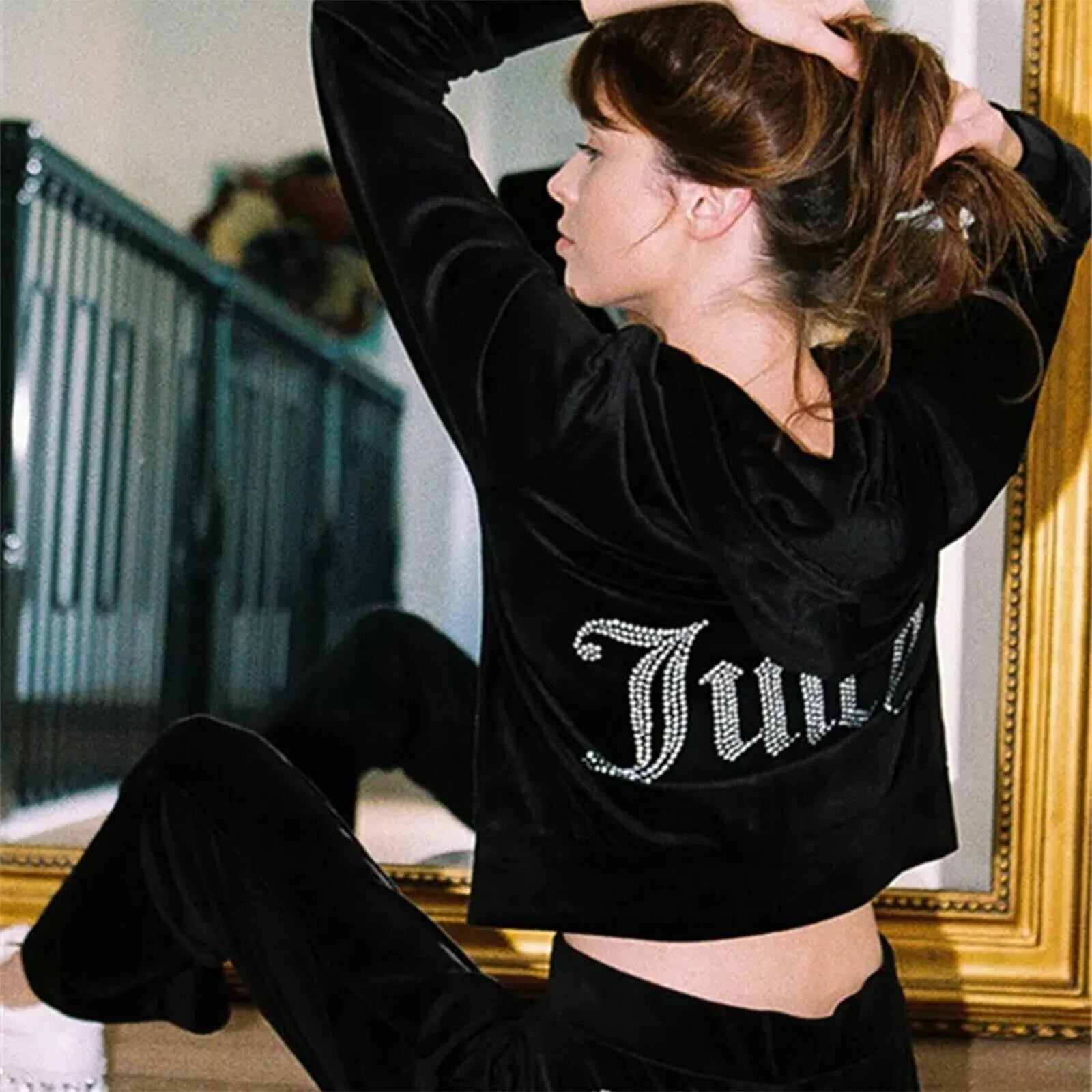 Women's Velour Tracksuit Jogging Set k7m
