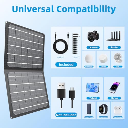 Portable Solar Panel 100W Foldable Charger Outdoor Camping a7