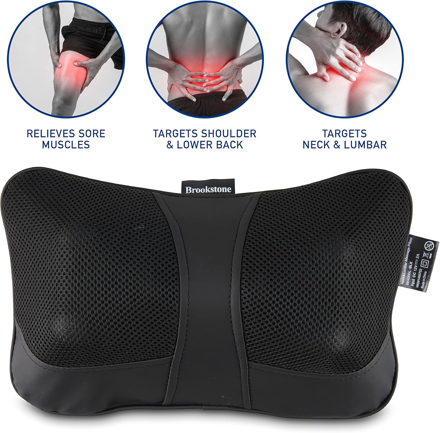 Shiatsu Neck and Lumbar Massager with Heat Pillow a7