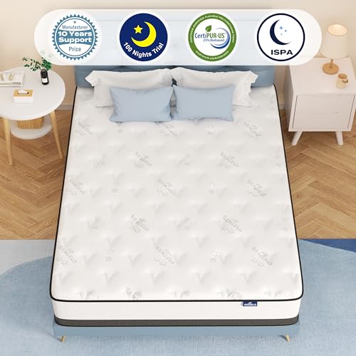 Full Size Hybrid Mattress 10 Inch Memory Foam Pocket Coils a7