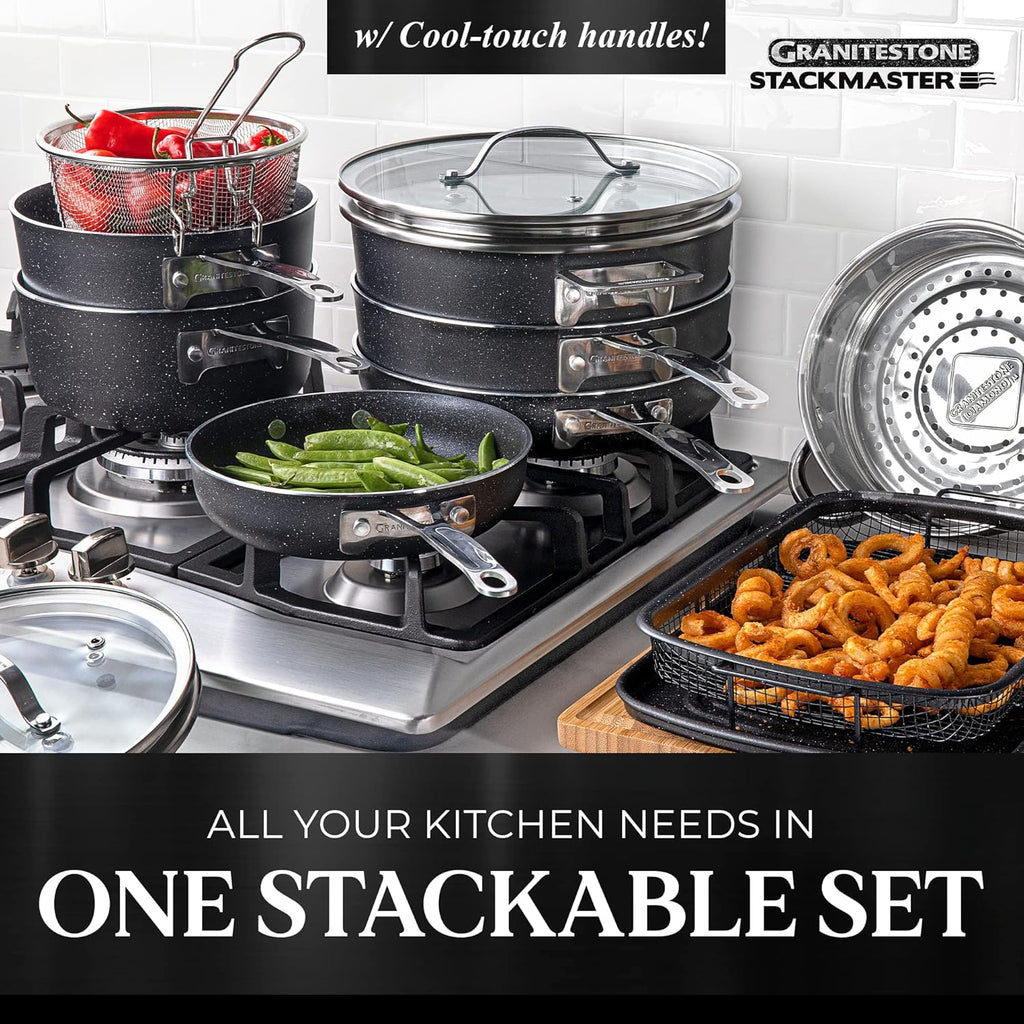 Nonstick Cookware Set 15 Piece, Scratch Resistant Pots and Pans a7