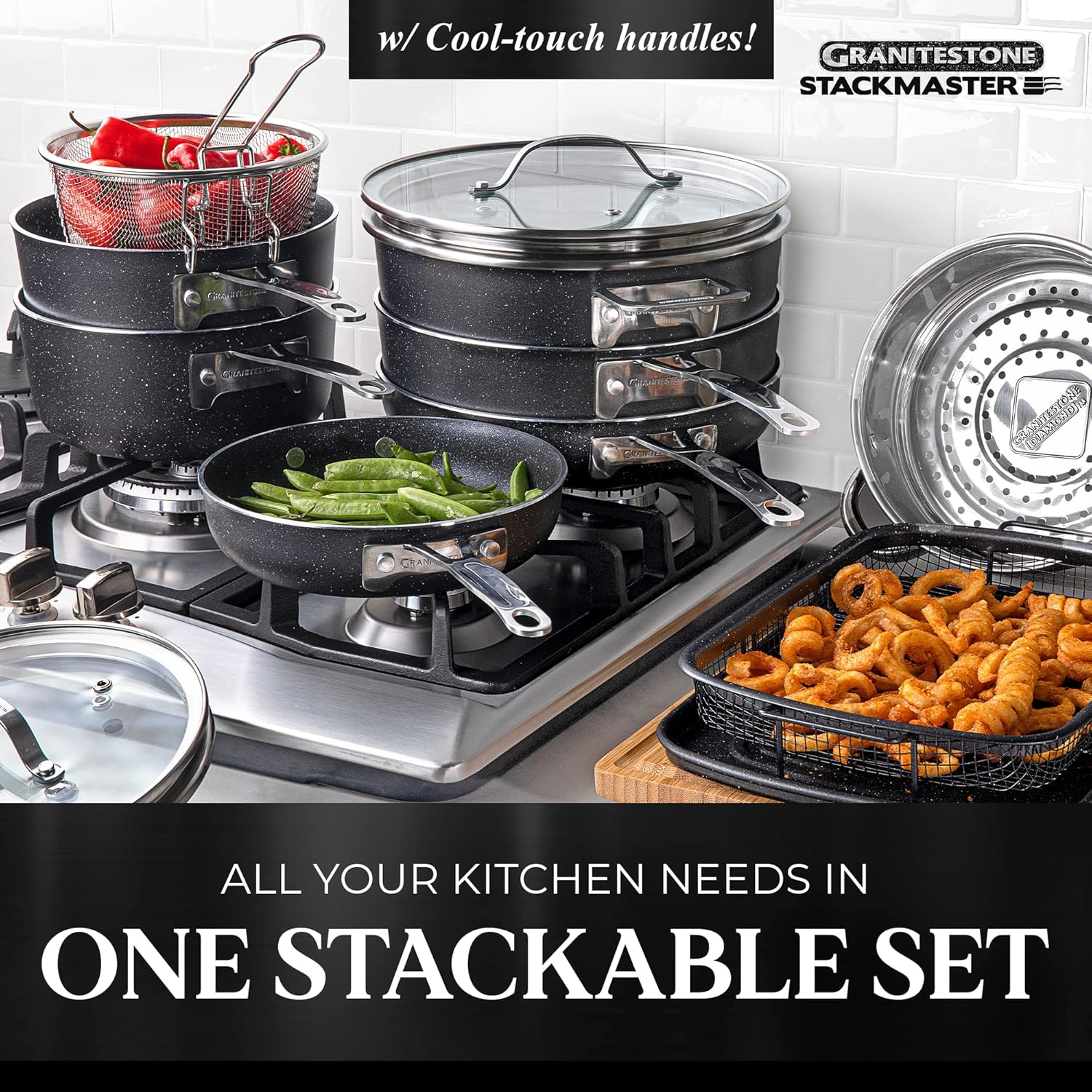 Nonstick Cookware Set 15 Piece, Scratch Resistant Pots and Pans a7