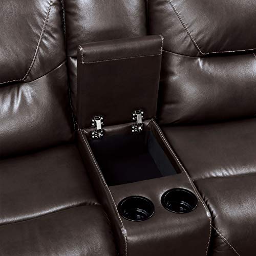 Modular Reclining Sectional Sofa with Right Side Chaise, Brown k7p