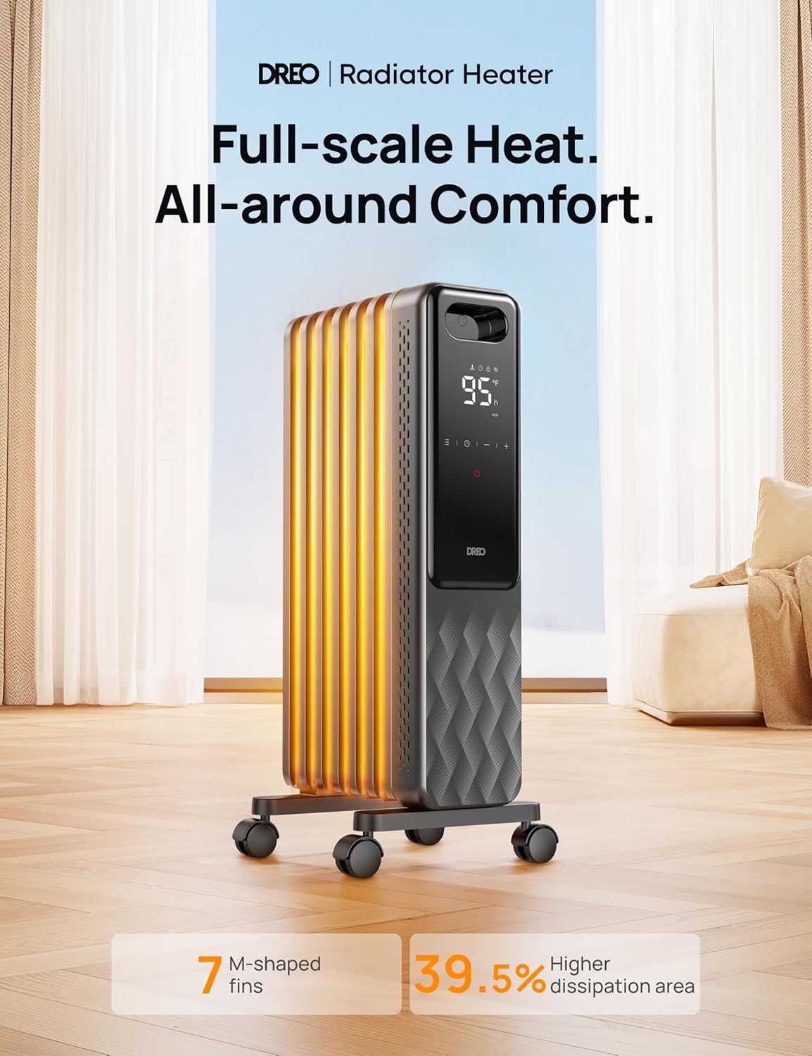 Oil Filled Radiator Portable Heater with Remote Control a7