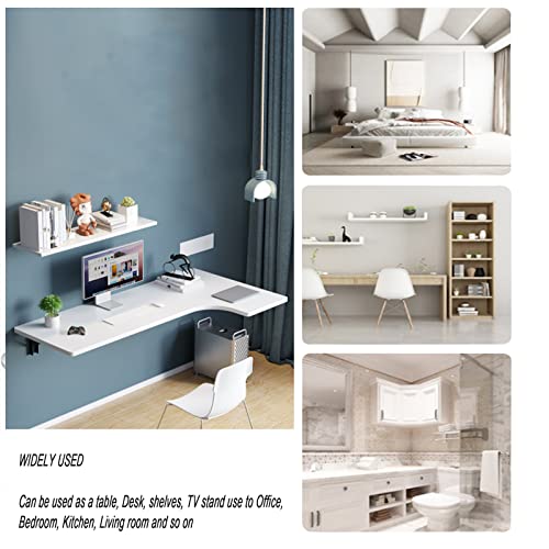 Wall Mounted L-Shape Corner Desk with Fold Down Table k7q