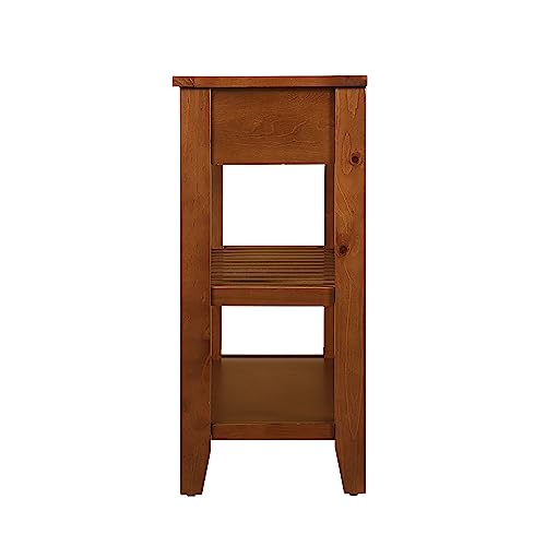 Console Sofa Table with 2 Drawers and Shelves, Solid Wood Buffet, Antique White k7