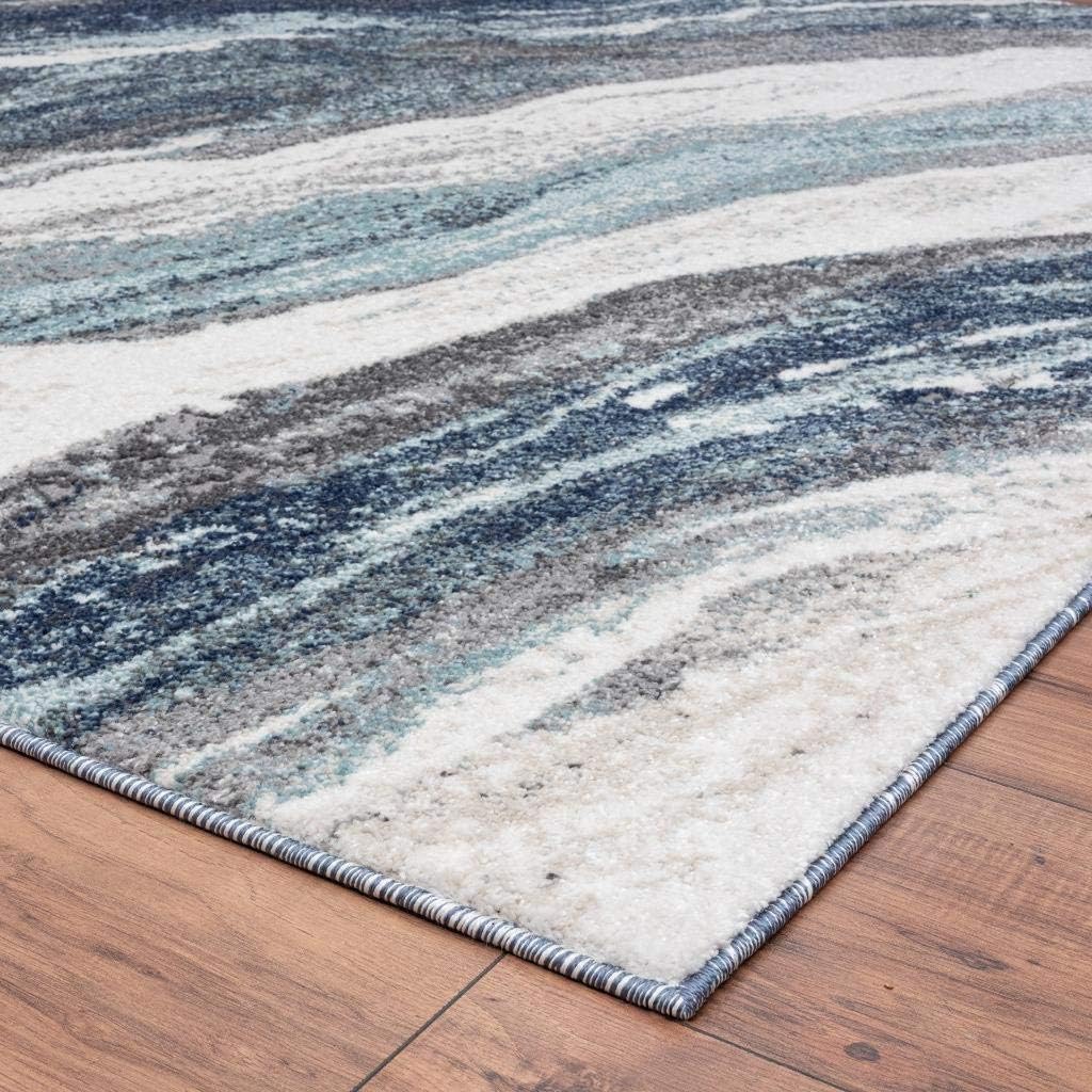 Blue 8x10 Art Deco Area Rug k7