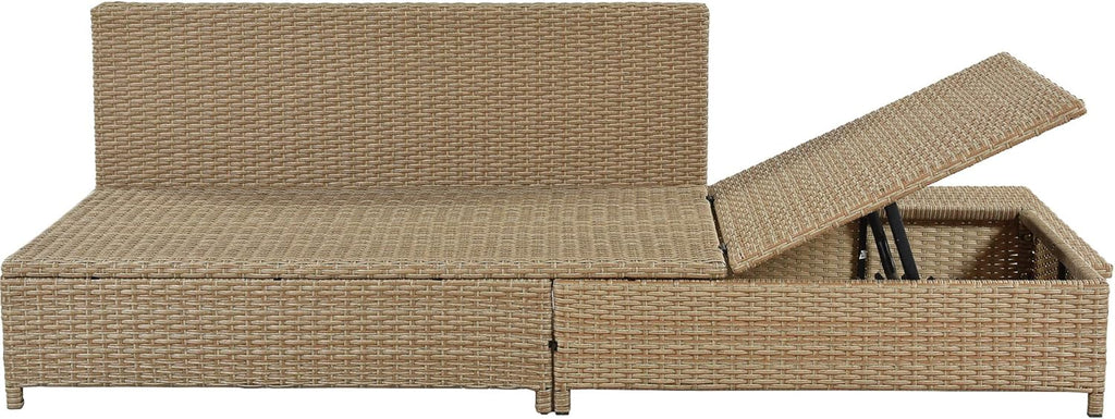 3-Piece Patio Rattan Sectional Sofa Set with Glass Table a7k