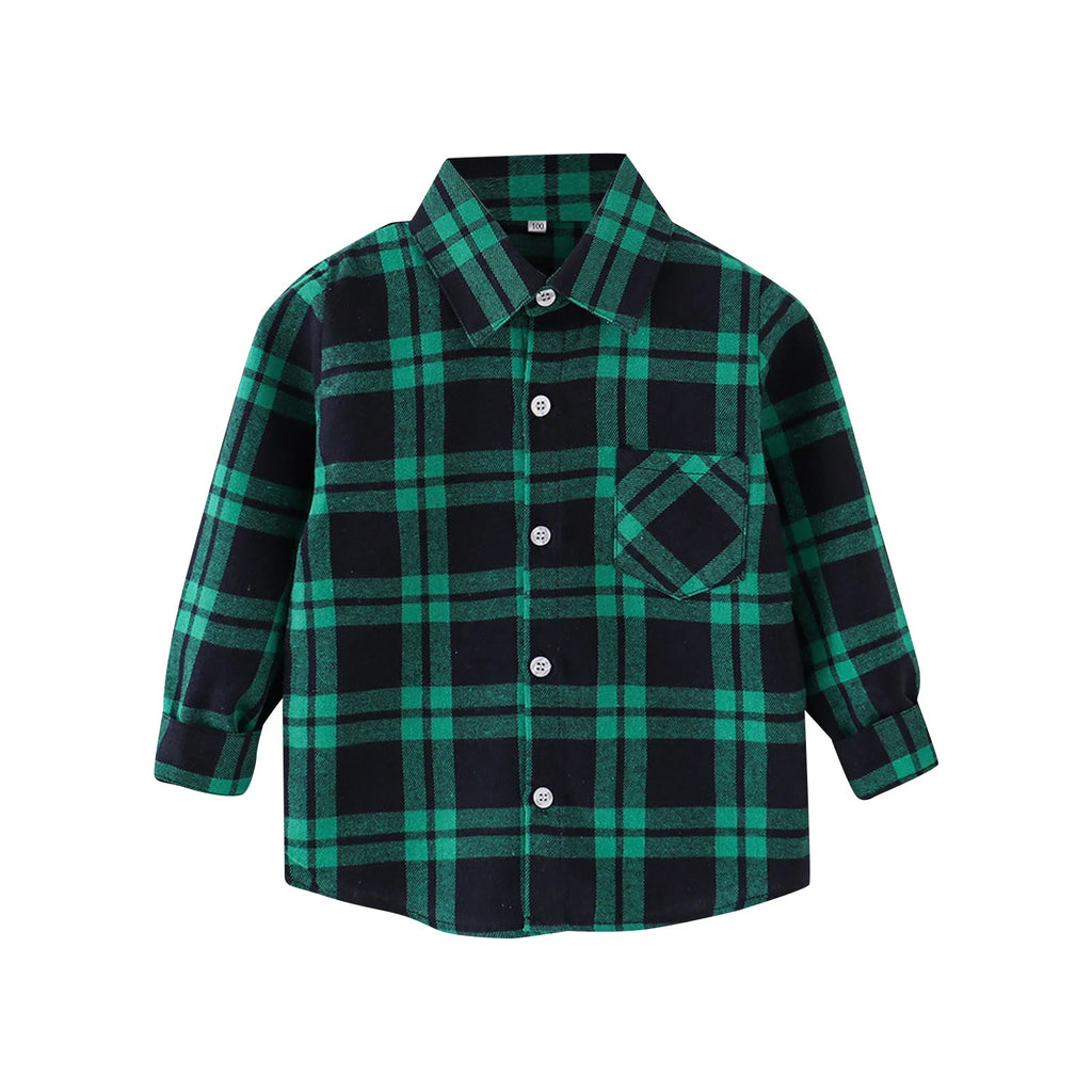 Boys Hoodies Sweatshirts Plaid Flannel Jacket Long Sleeve Coat Tops k7