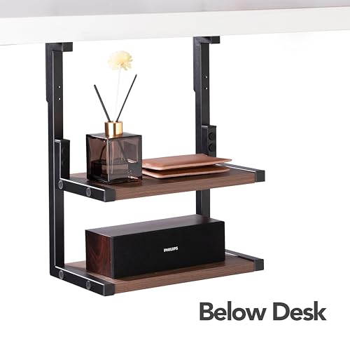 Clamp on Desk Shelf 2-Tier Organizer for Office Home a7k