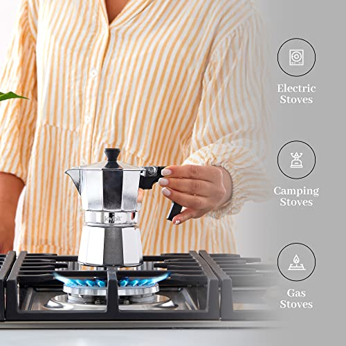 Moka Pot 3 Cup Stovetop Espresso Maker Aluminum Coffee Percolator a7
