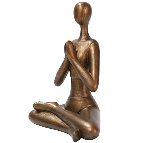 Yoga Sitting Posture Resin Statue Decor for Home Office a7