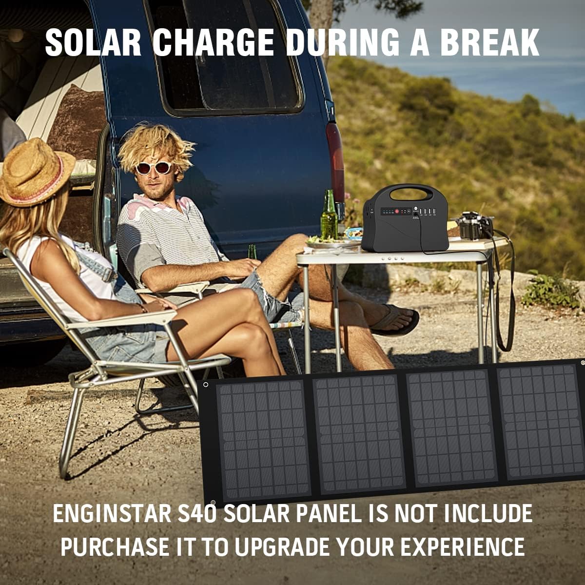 Portable Power Station 120Wh Solar Generator with 40W Panel and Case a7