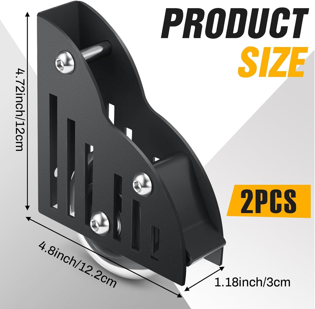 Sliding Library Ladder Floor Roller with Brake, Black k7m