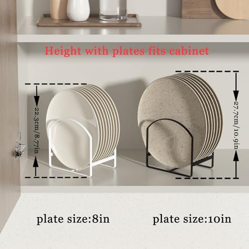 Plate Holder Organizer Large Dish Storage Rack Upright Cabinet Drying Metal Stand Black k7
