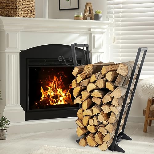 Firewood Log Rack Indoor 22 Inch Heavy Duty Wood Holder Stand k7p