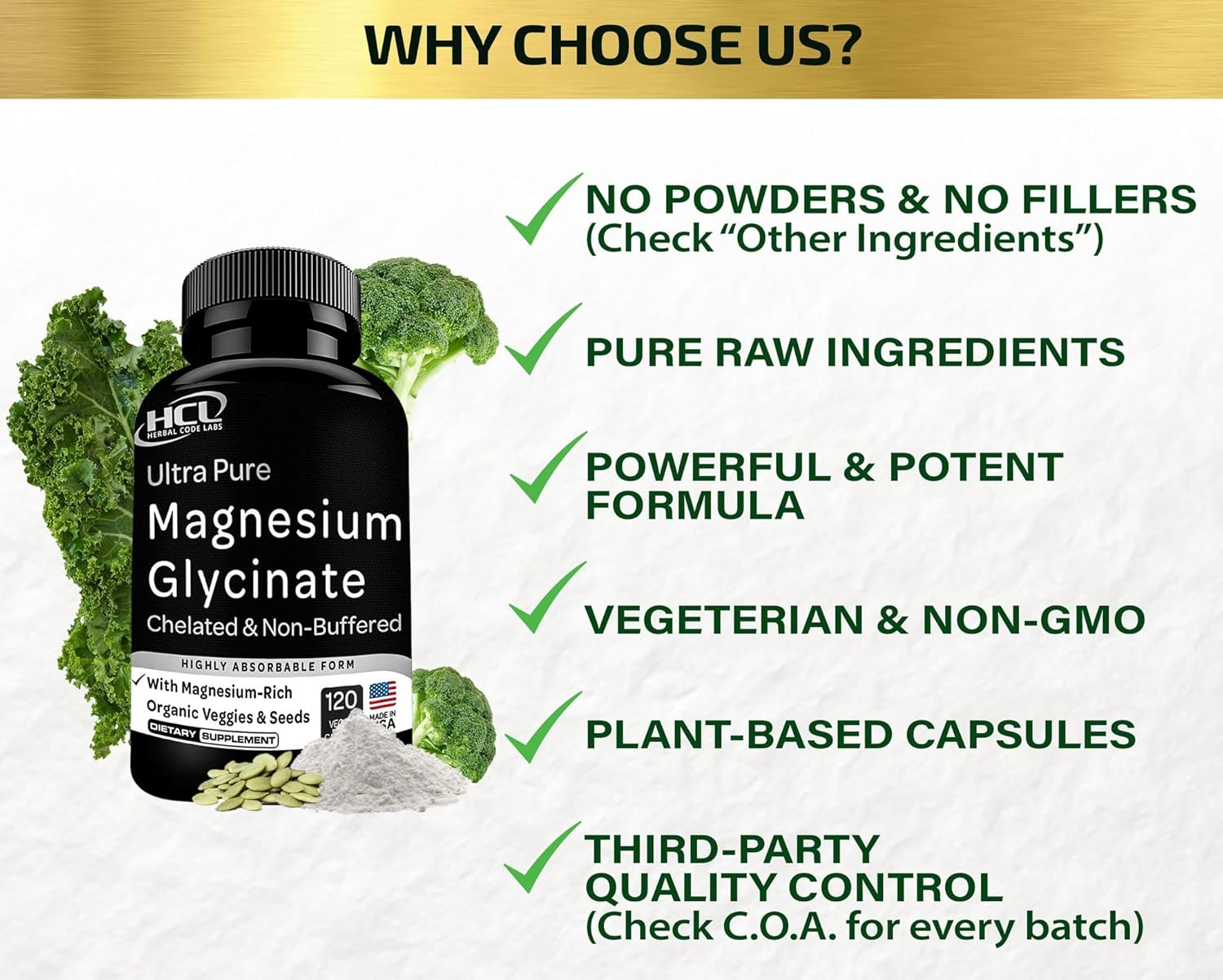 Magnesium Glycinate Capsules 350mg Chelated High Absorption a7