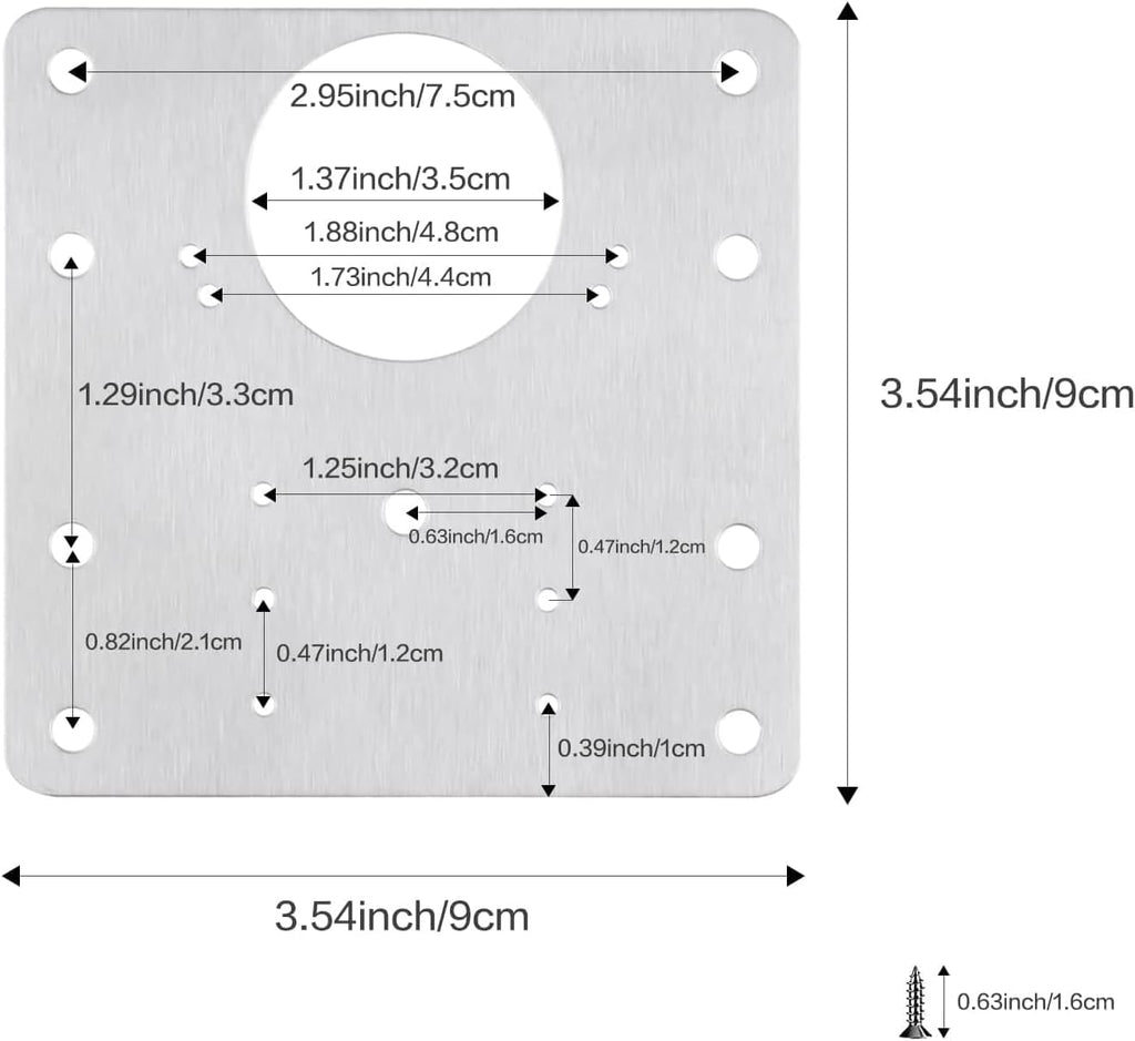 16pack Hinge Repair Plate, Stainless Steel Cabinet Hinge Repair Plate kit, Hinge Repair Brackets with Mounting Screws for Protecting Wooden Kitchen Cabinet Door