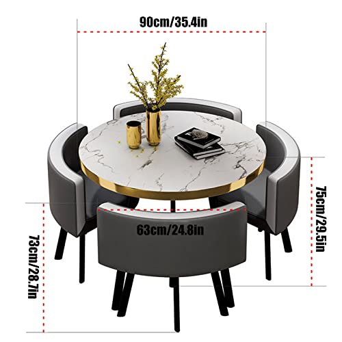 Office Dining Table Set with 4 Chairs 80cm a7