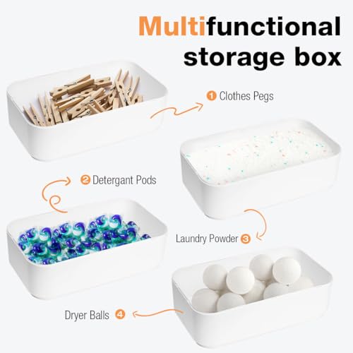 Laundry Powder Container with Cup for Detergent Storage Grey k7
