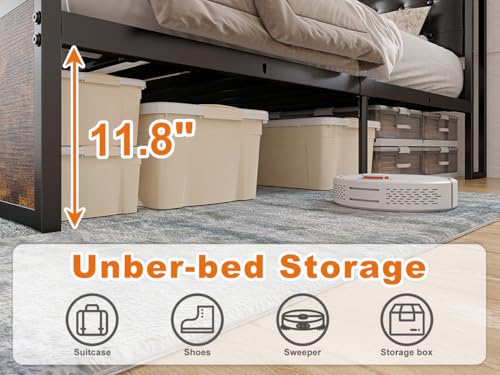 Queen Bed Frame with 4 Drawers and Charging Station a7k