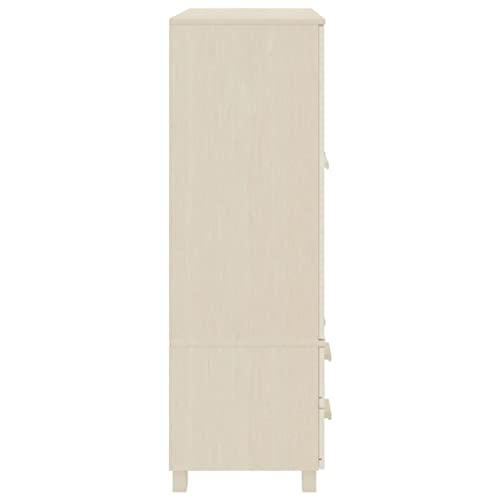 Solid Wood Pine Wardrobe with Storage for Coats and Shoes k7m