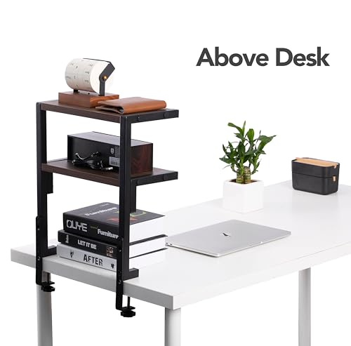 Clamp on Desk Shelf 2-Tier Organizer for Office Home a7k