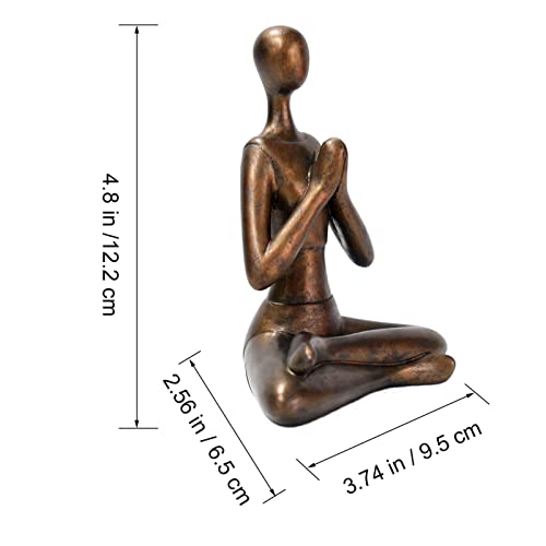 Yoga Sitting Posture Resin Statue Decor for Home Office a7